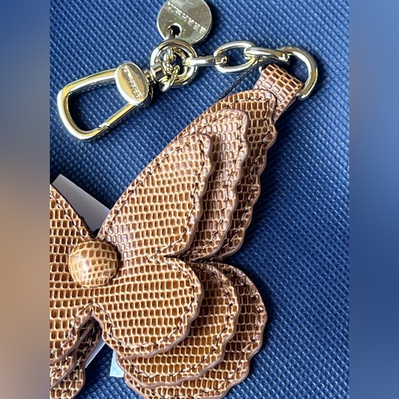 NWT Brahmin 3D Butterfly Tassel TOBACCO ALL OVER LIZARD Purse Charm#3 - Picture 10 of 14